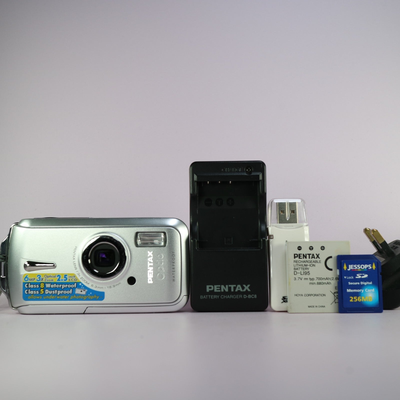 Pentax Underwater Digital Camera Optio W10 6.0MP Silver Tested