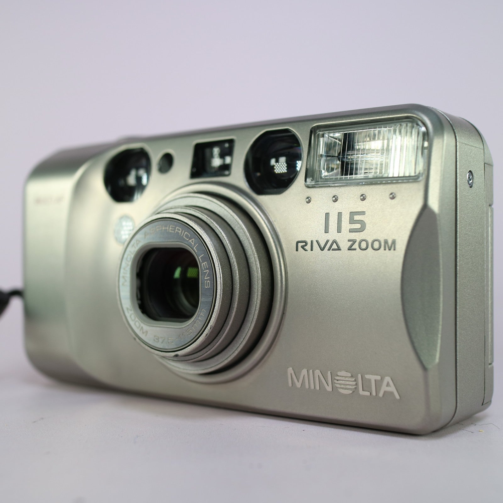 Minolta Riva Zoom 115 35mm Film Point and Shoot Camera Silver Tested