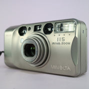 Minolta Riva Zoom 115 35mm Film Point and Shoot Camera Silver Tested