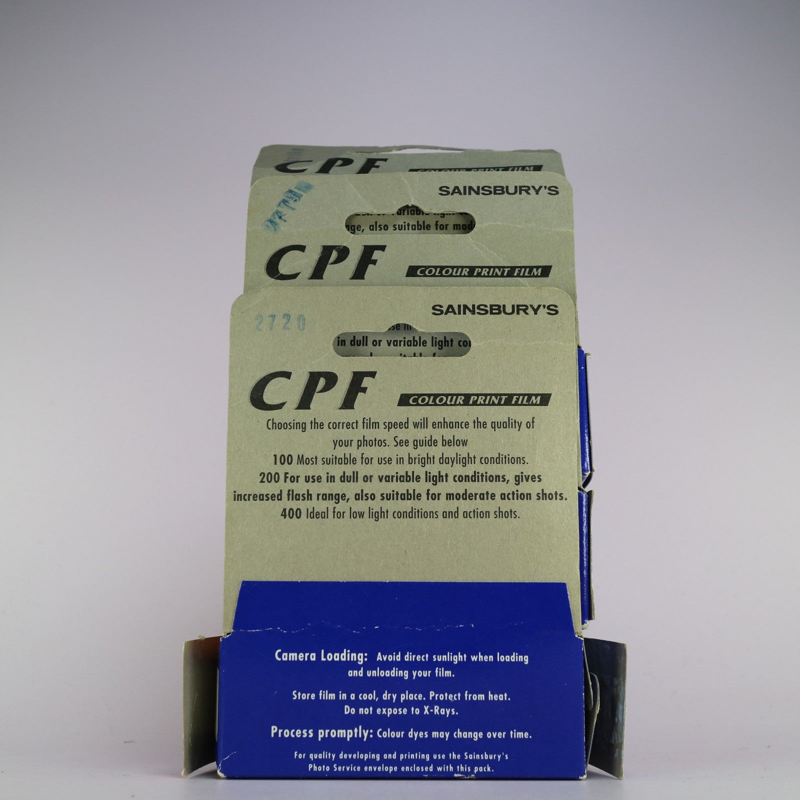 3x Vintage Sainsburys CPF Colour Print Film 110 Cartridge ISO 200 Exp 1999