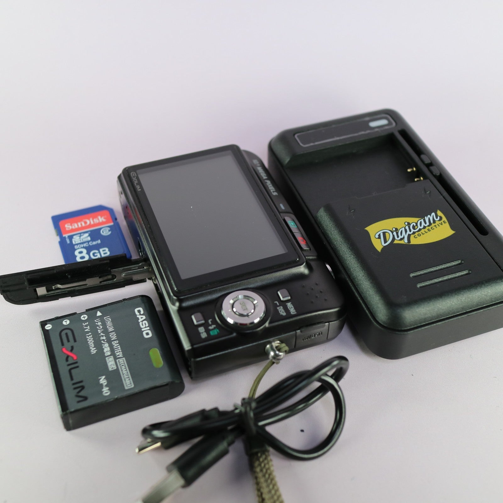 Casio Digital Camera Exilim EX-Z1080 10.1MP Black Tested Full Working Set