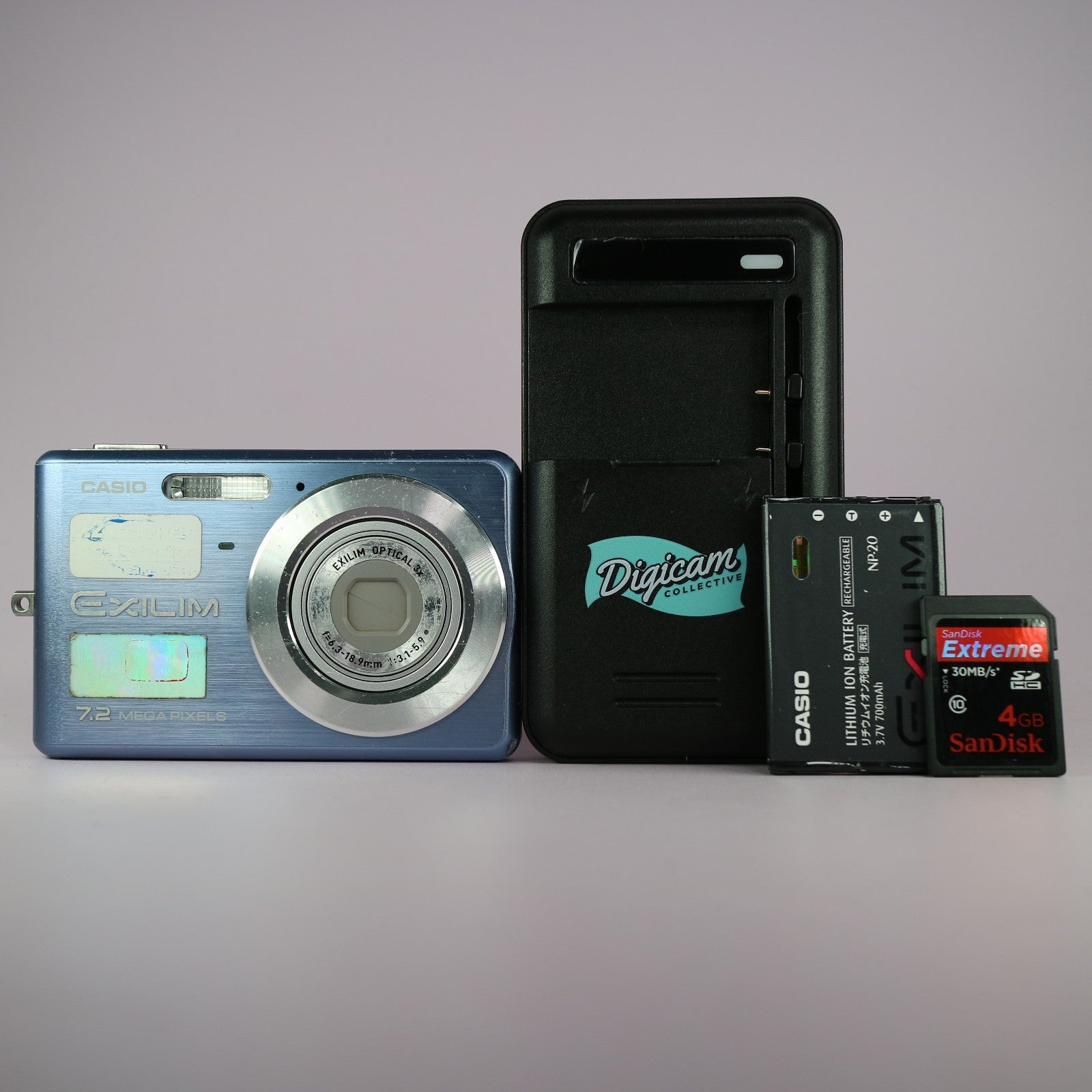 Casio Digital Camera Exilim EX-Z77 7.2MP Blue Tested With Full Working Set