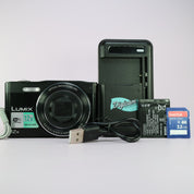 Panasonic Digital Camera Lumix DMC-SZ8 16.0MP Black Tested Full Working Set