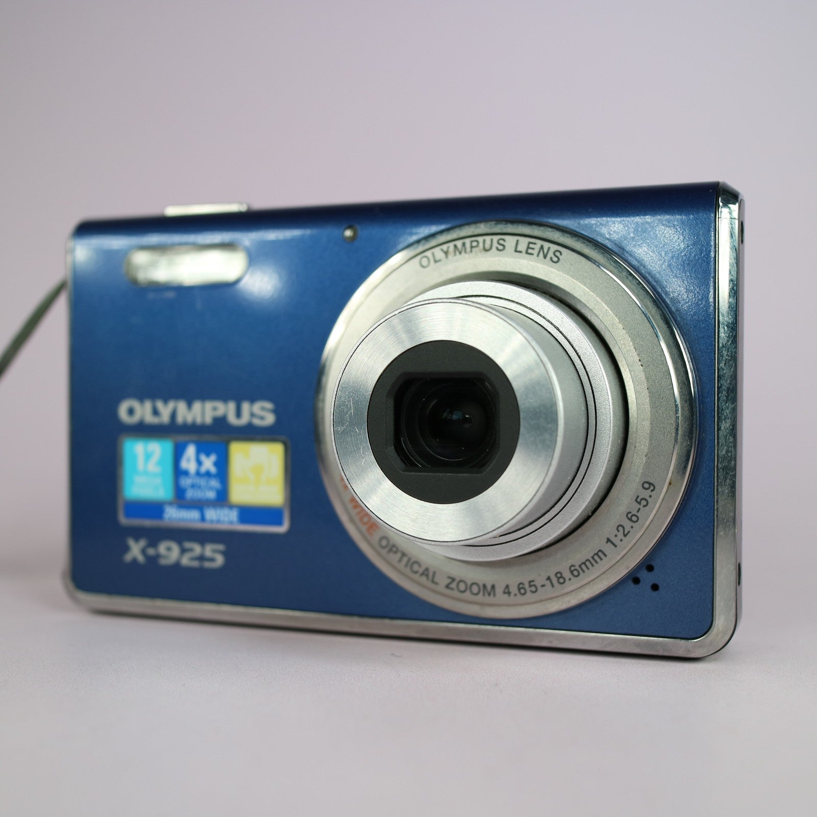 Olympus Digital Camera X-925 12.0MP Blue Tested w/ Battery and Charger