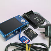 Panasonic Digital Camera Lumix DMC-TZ20 14.1MP Blue Tested Full Working Set