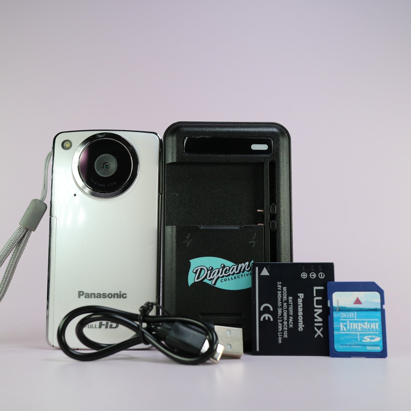 Panasonic HM-TA1 High Definition Handheld Camcorder White Tested Full Set