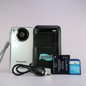 Panasonic HM-TA1 High Definition Handheld Camcorder White Tested Full Set