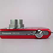 Panasonic Digital Camera Lumix DMC-FS16 14.1MP Red Tested Full Working Set
