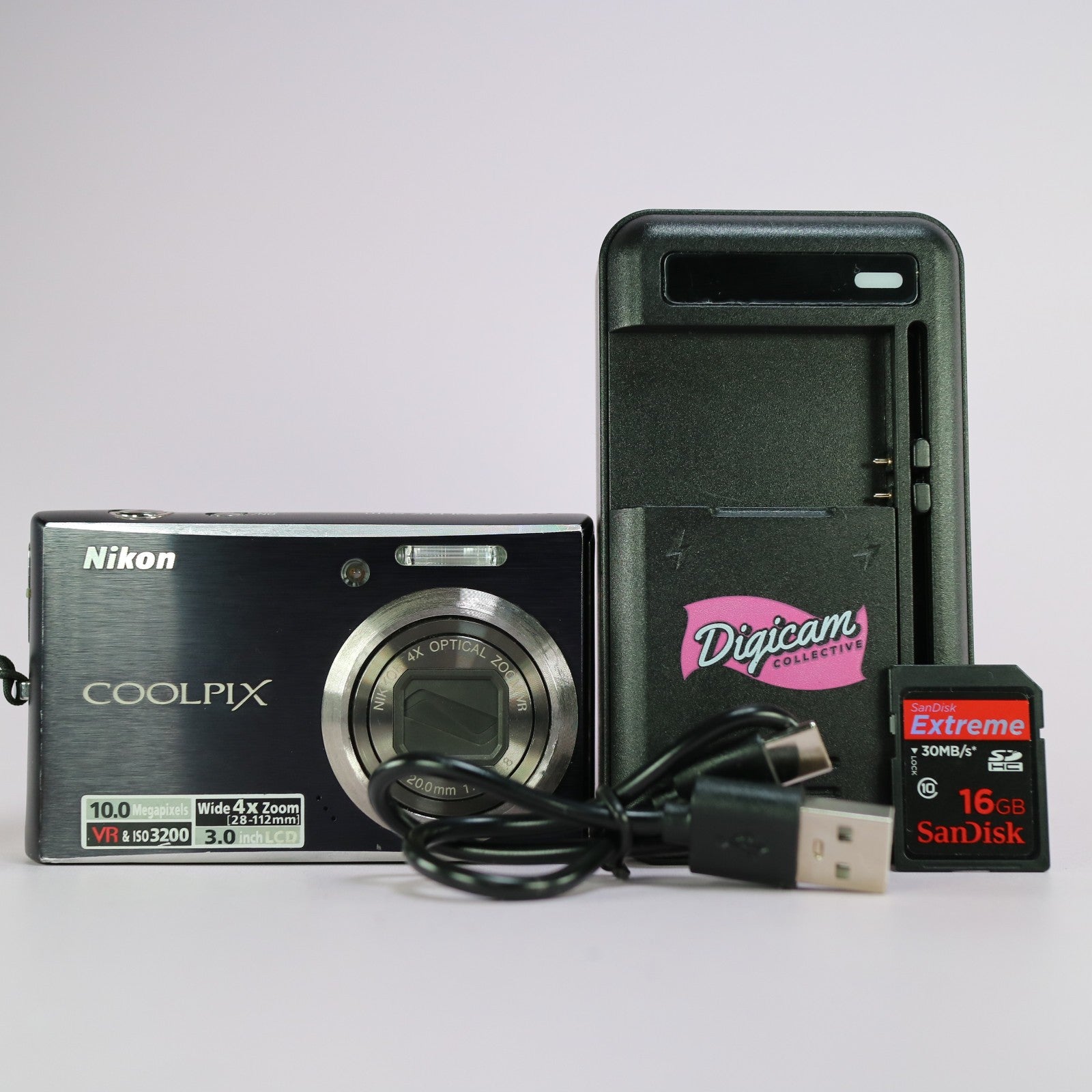 Nikon Digital Camera Coolpix S610 10.0MP Black Tested Full Working Set - Mint