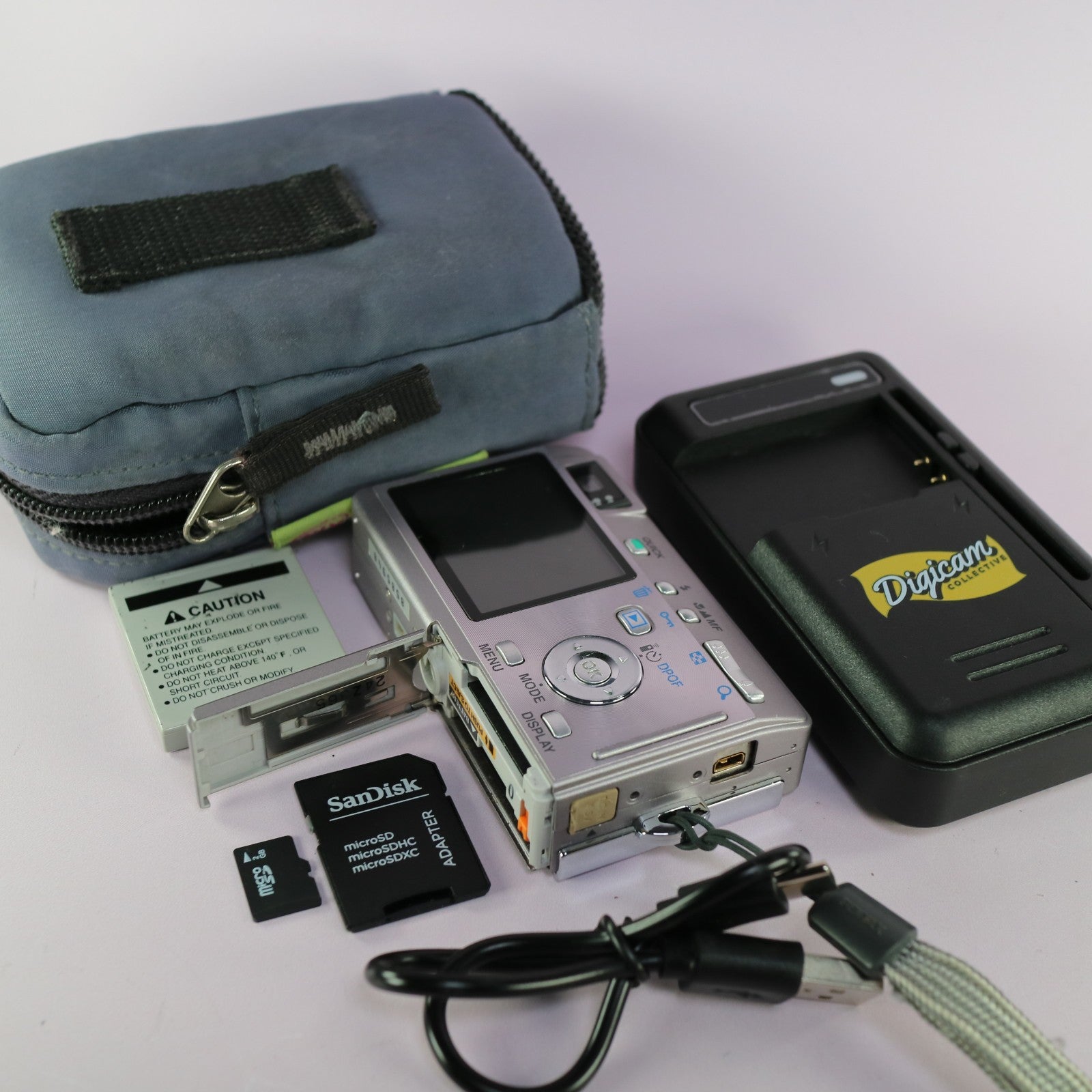 Pentax Digital Camera Optio S5i 5.0MP Silver Tested Full Working Set