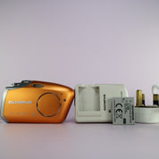 Olympus Digital Camera Mju Mini 4.0MP Orange Tested Full Set