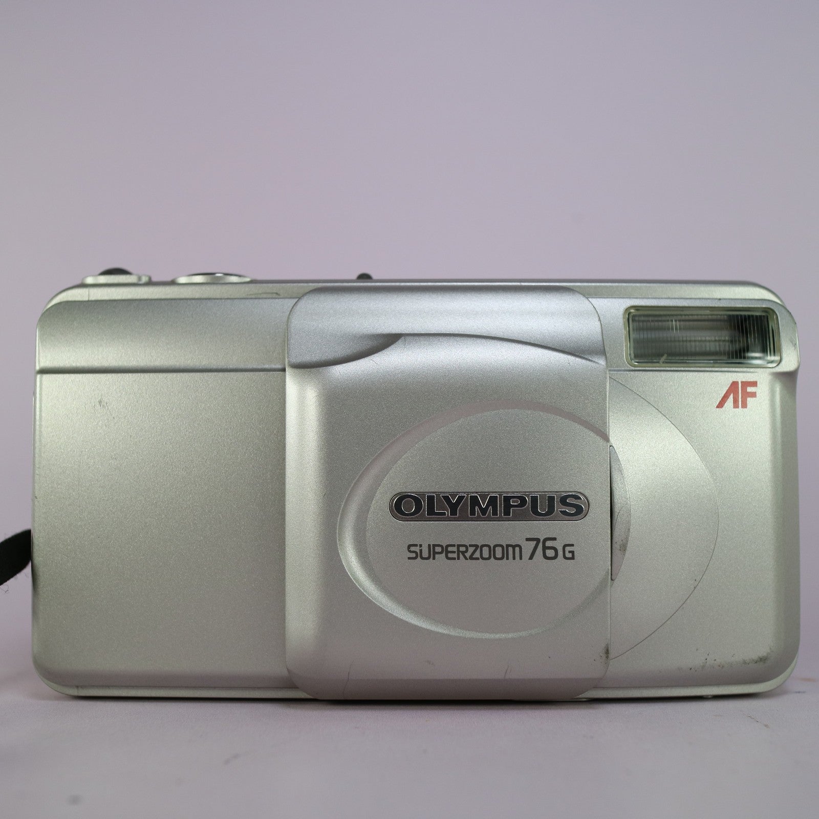 Olympus Superzoom 76G 35mm Film Point and Shoot Camera Silver Tested