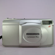Olympus Superzoom 76G 35mm Film Point and Shoot Camera Silver Tested