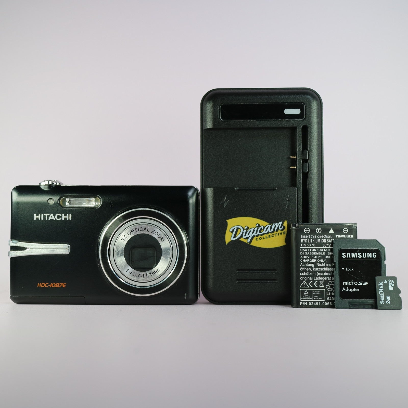 Hitachi Digital Camera HDC-1087E 10.0MP Black Tested Full Working Set