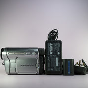 Sony Handycam DCR-TRV285E Handheld Digital8 8mm Camcorder Silver Tested Full Set