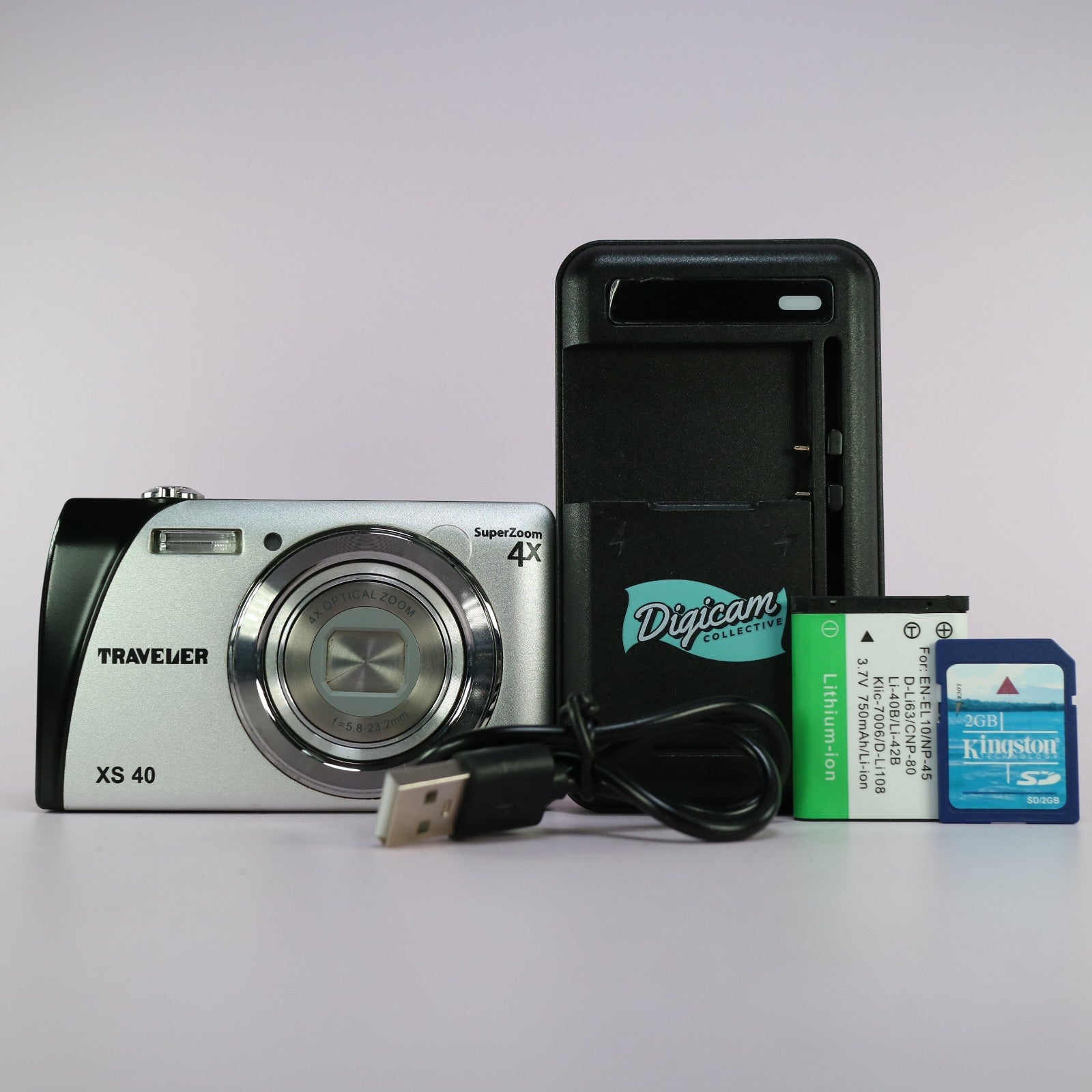 Traveler Digital Camera XS 40 10.0MP Black Tested Full Working Set