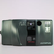 Olympus AF-10 Twin 35mm Film Point and Shoot Camera Grey Tested