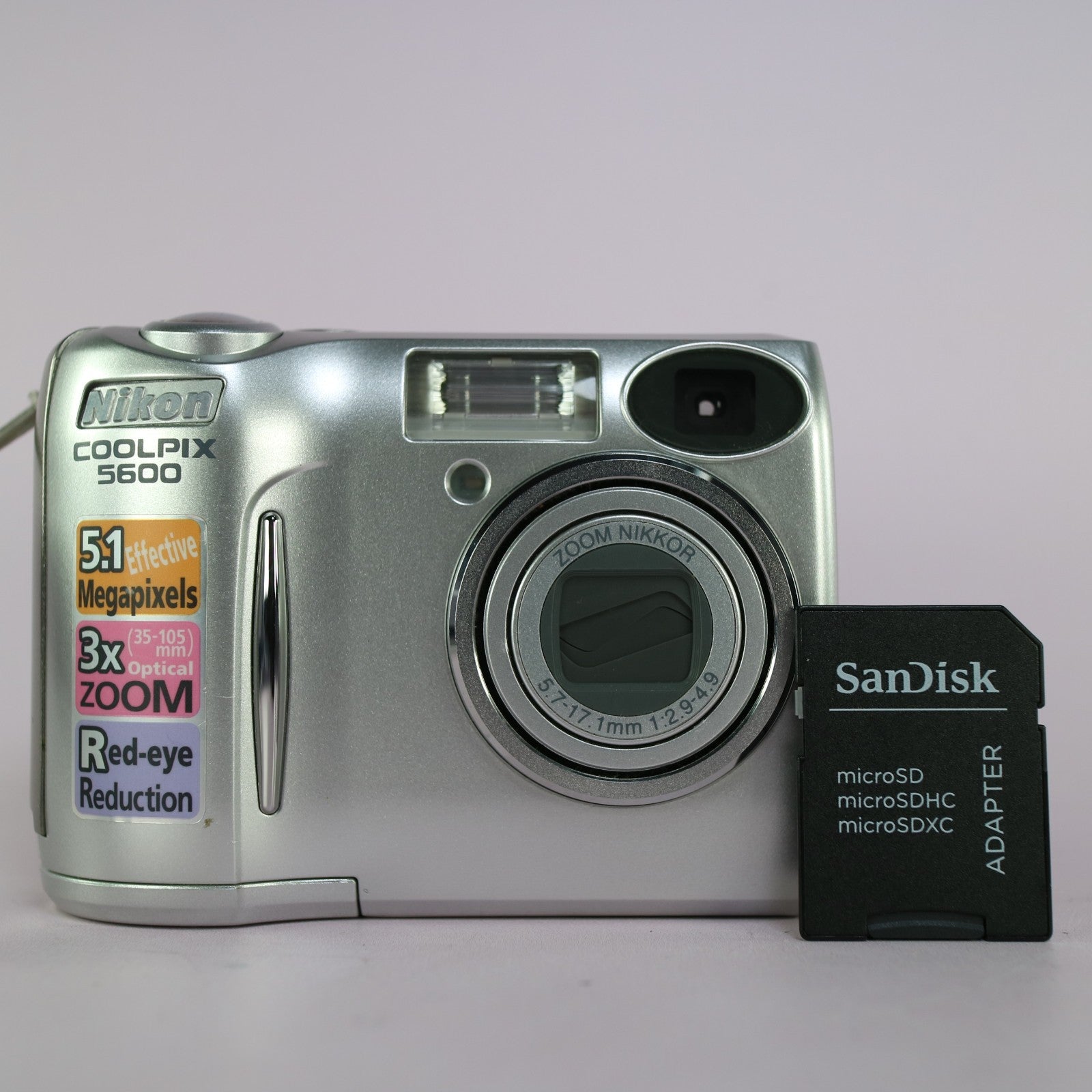 Nikon Digital Camera Coolpix 5600 5.1MP Silver Tested