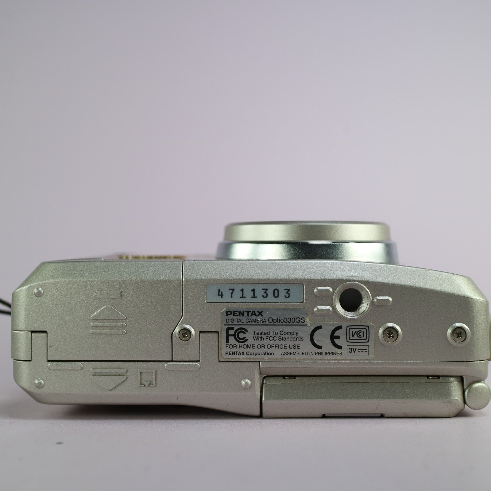 Pentax Digital Camera Optio 330GS 3.2MP Silver Flip Screen Tested
