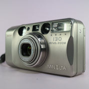Minolta Riva Zoom 130 35mm Film Point and Shoot Camera Silver Tested