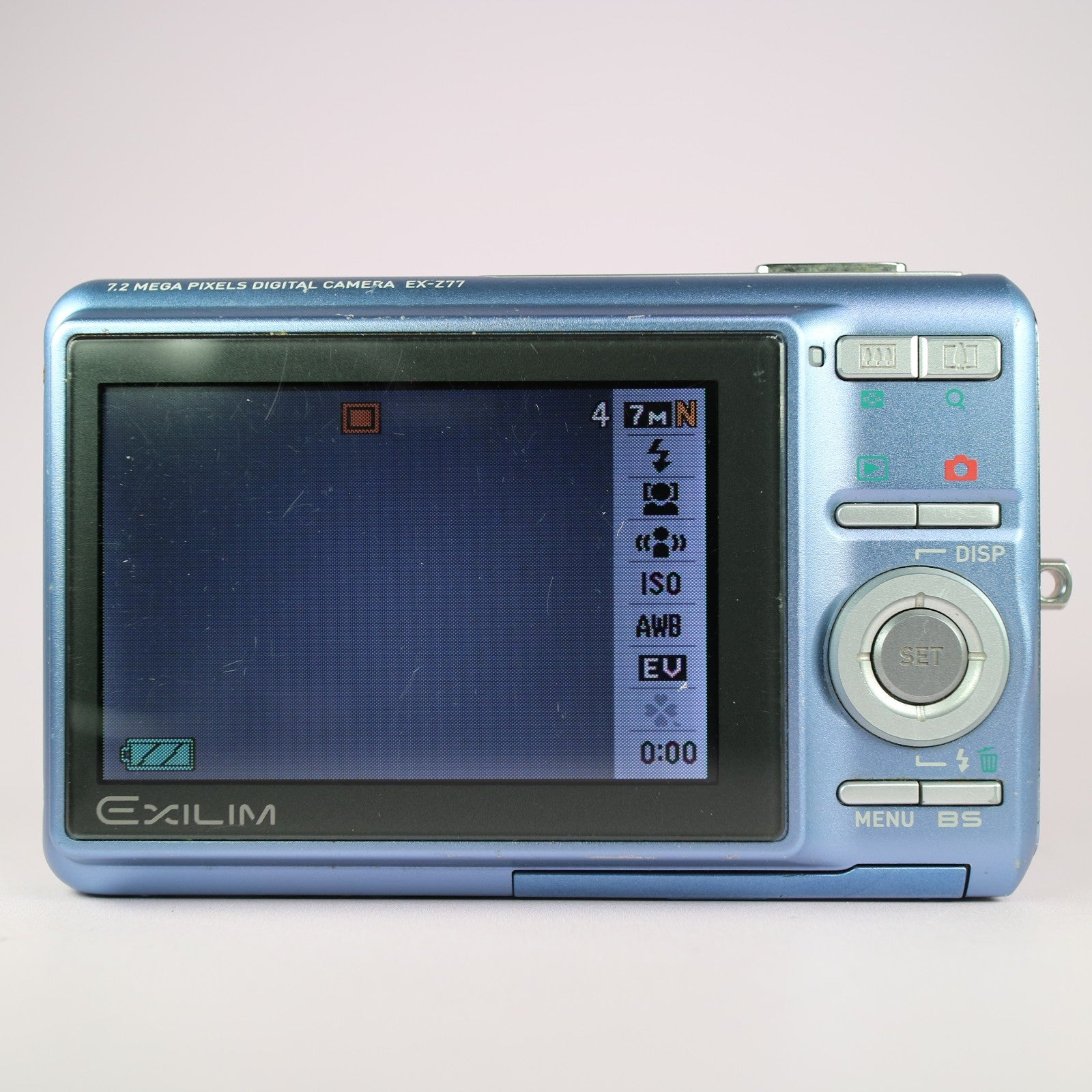 Casio Digital Camera Exilim EX-Z77 7.2MP Blue Tested With Full Working Set