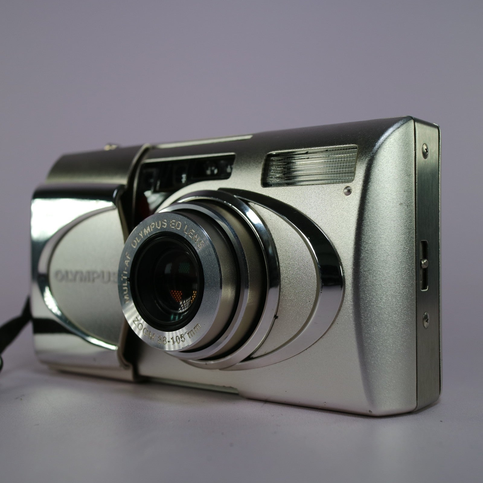 Olympus MJU V 35mm Film Point and Shoot Metal Body Camera Silver Tested