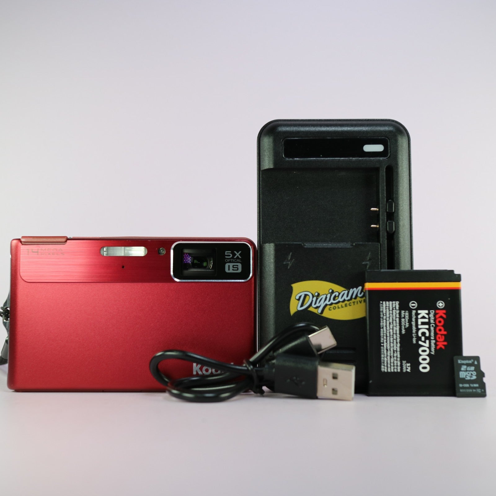 Kodak Digital Camera EasyShare M590 14.0MP Red Tested Full Working Set
