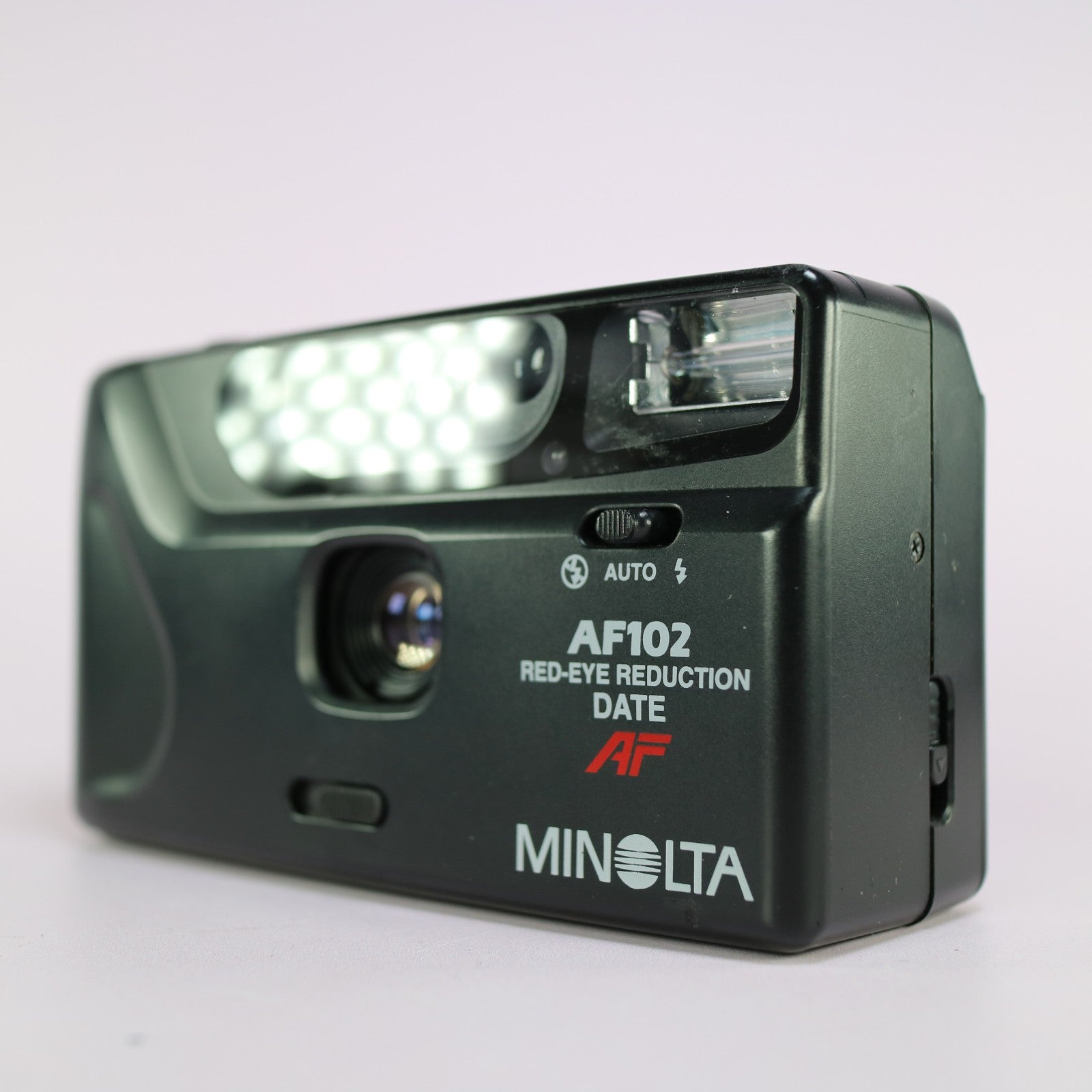 Minolta AF102 Date 35mm Film Point and Shoot Camera Black Tested
