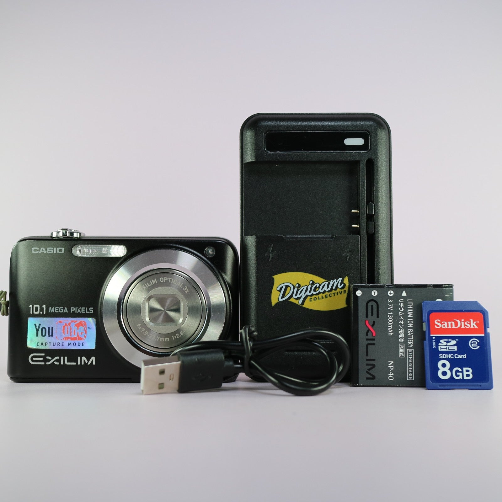 Casio Digital Camera Exilim EX-Z1080 10.1MP Black Tested Full Working Set