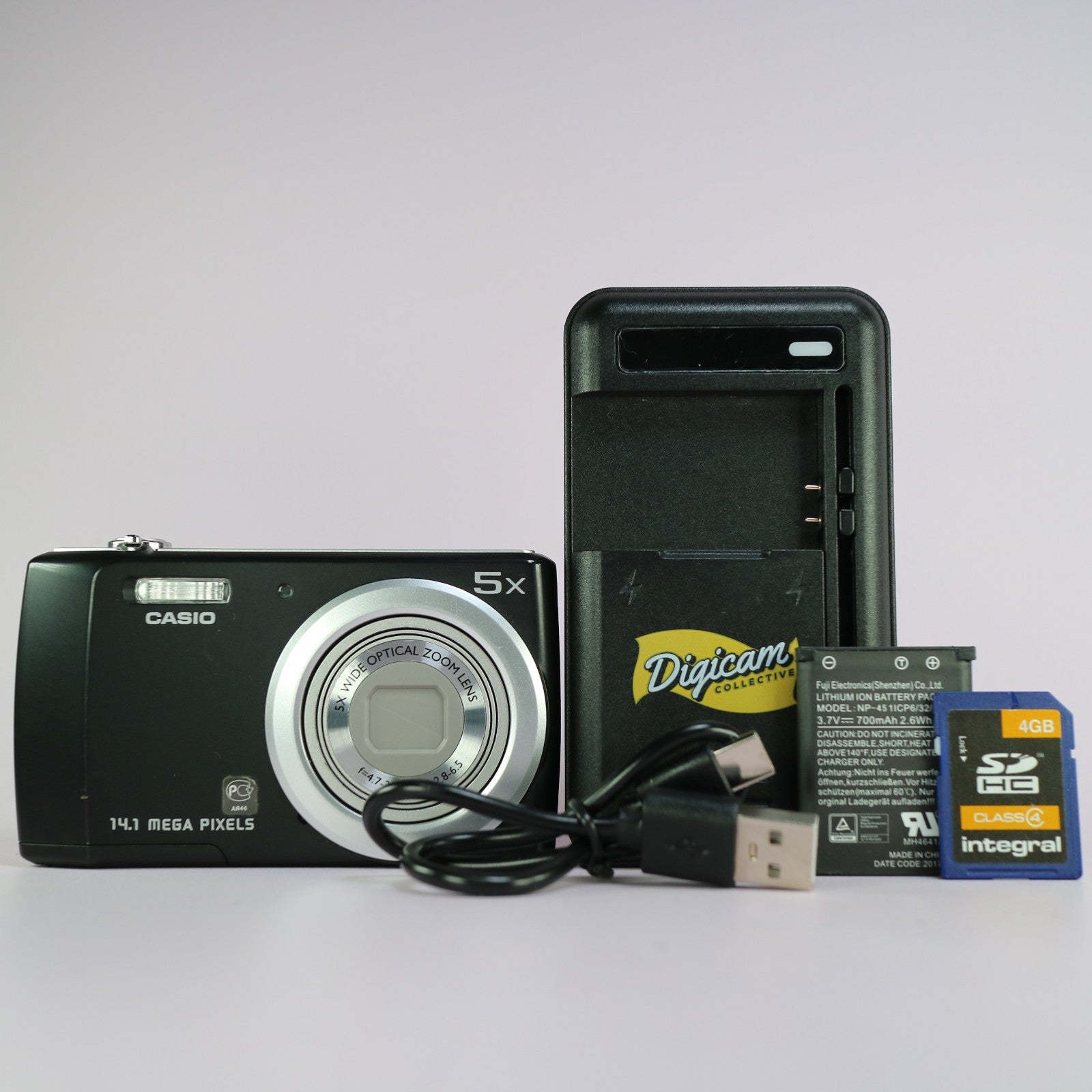 Casio Digital Camera Exilim QV-R200 14.1MP Black Tested Full Working Set