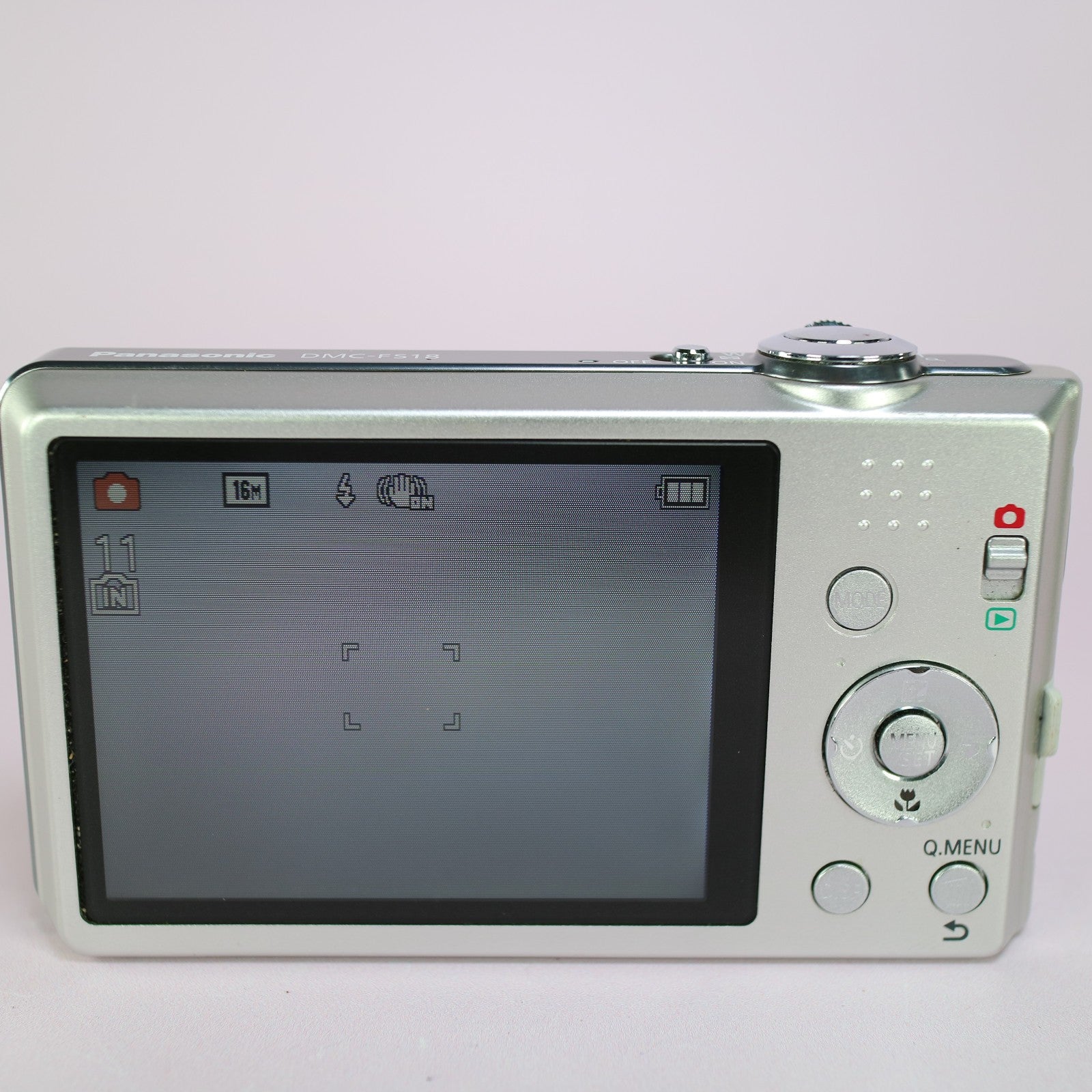 Panasonic Digital Camera Lumix DMC-FS18 16.1MP Silver Tested Full Working Set