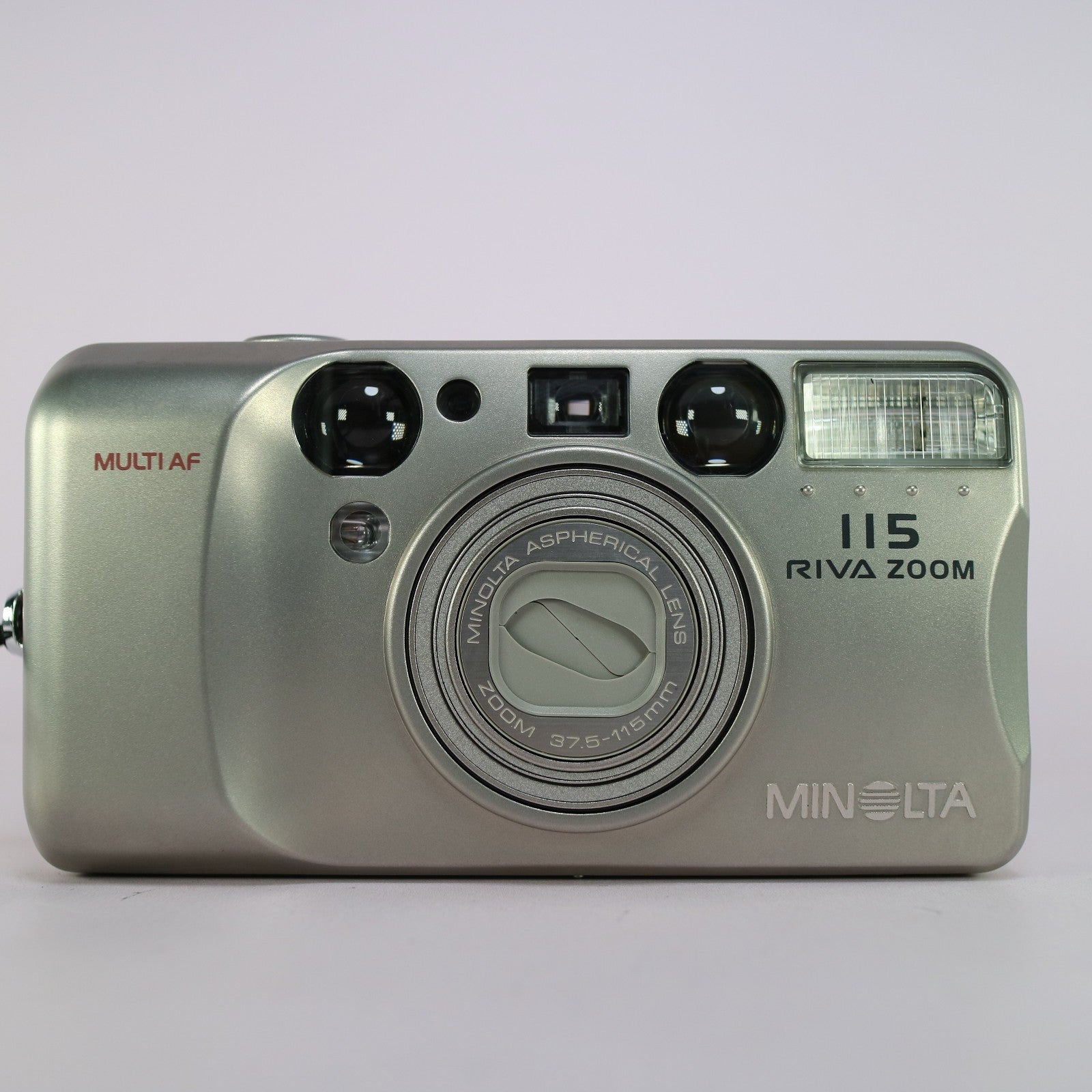 Minolta Riva Zoom 115 35mm Film Point and Shoot Camera Silver Tested