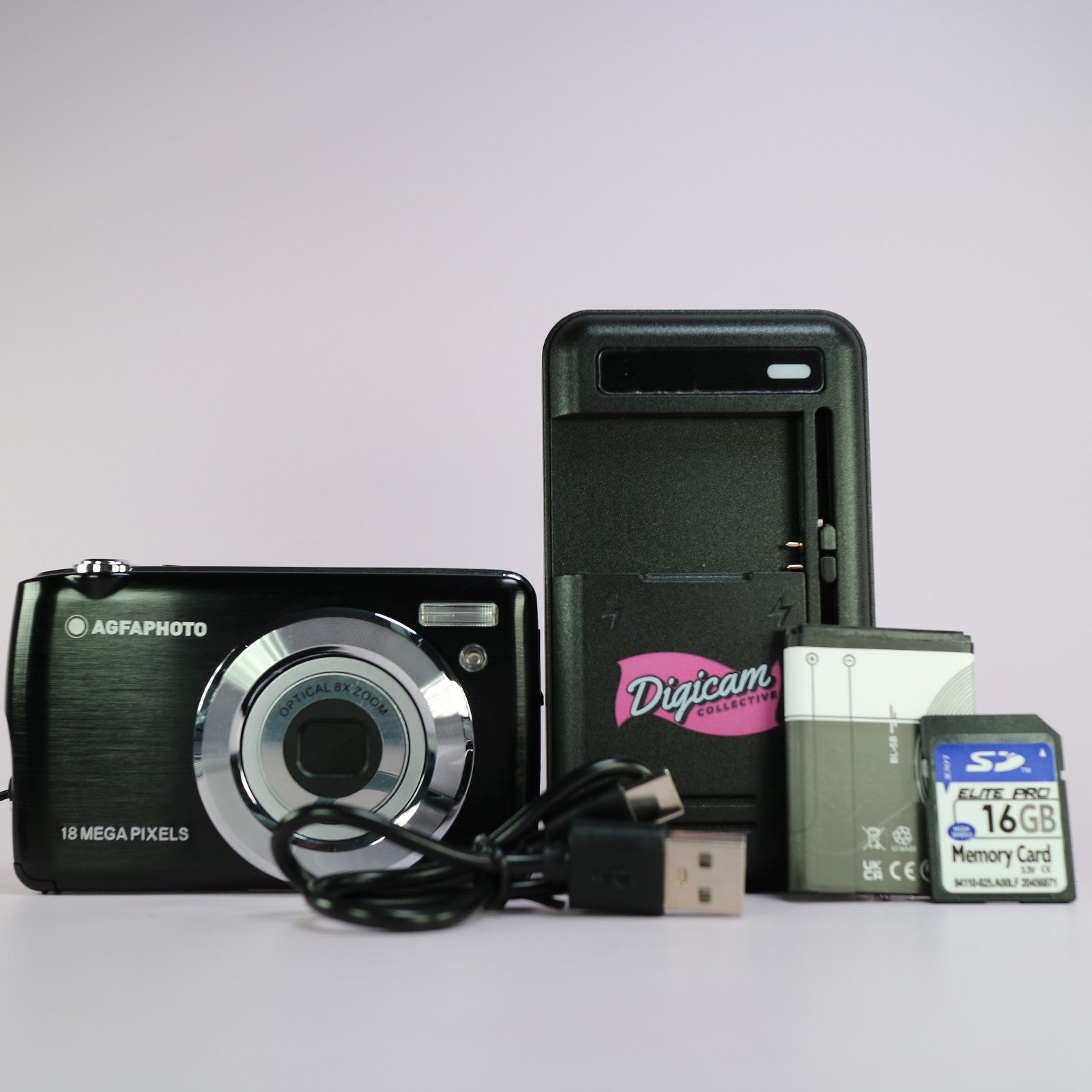 AgfaPhoto Digital Camera DC-8200 18.0MP Black Tested Full Working Set