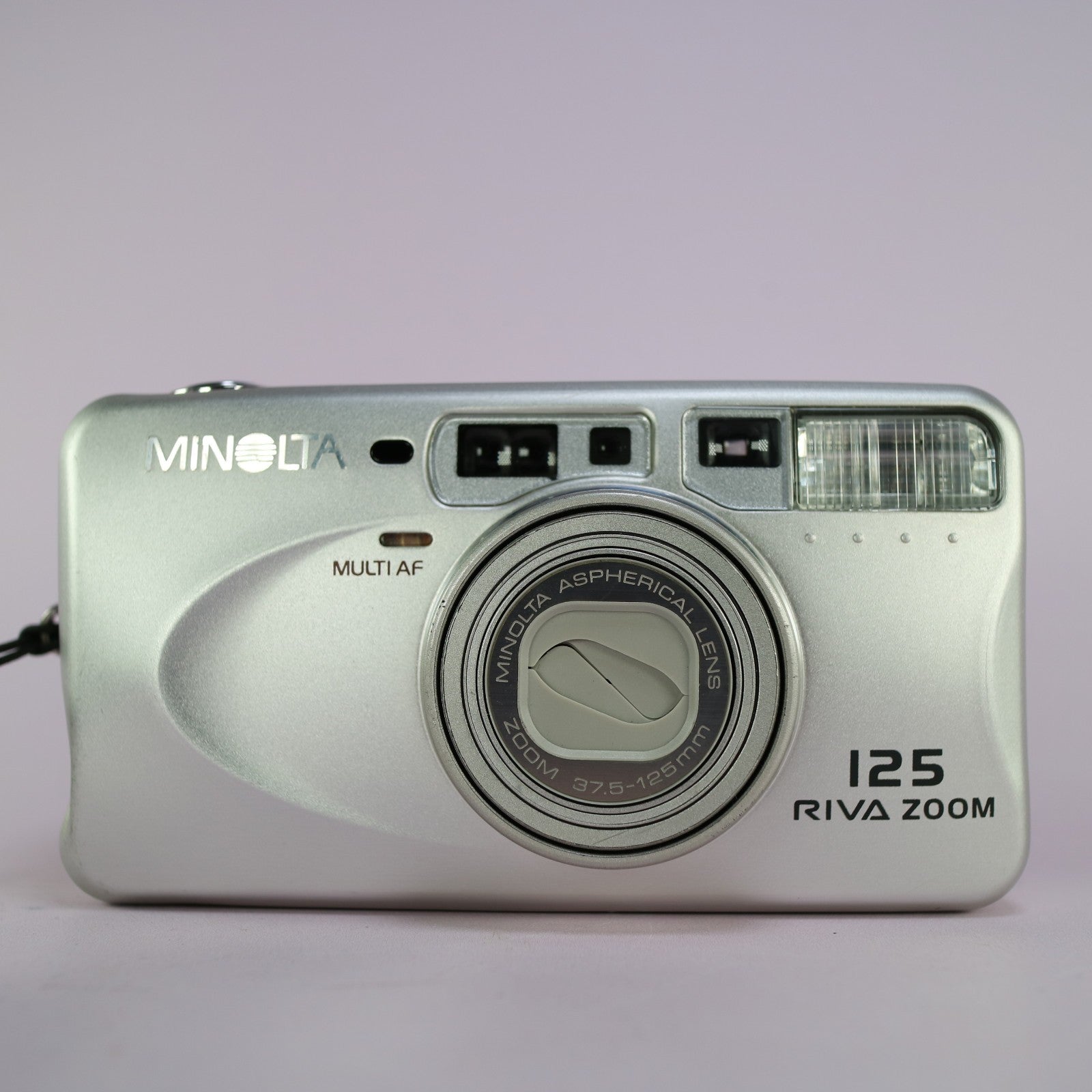 Minolta Riva Zoom 125 35mm Film Point and Shoot Camera Silver Tested