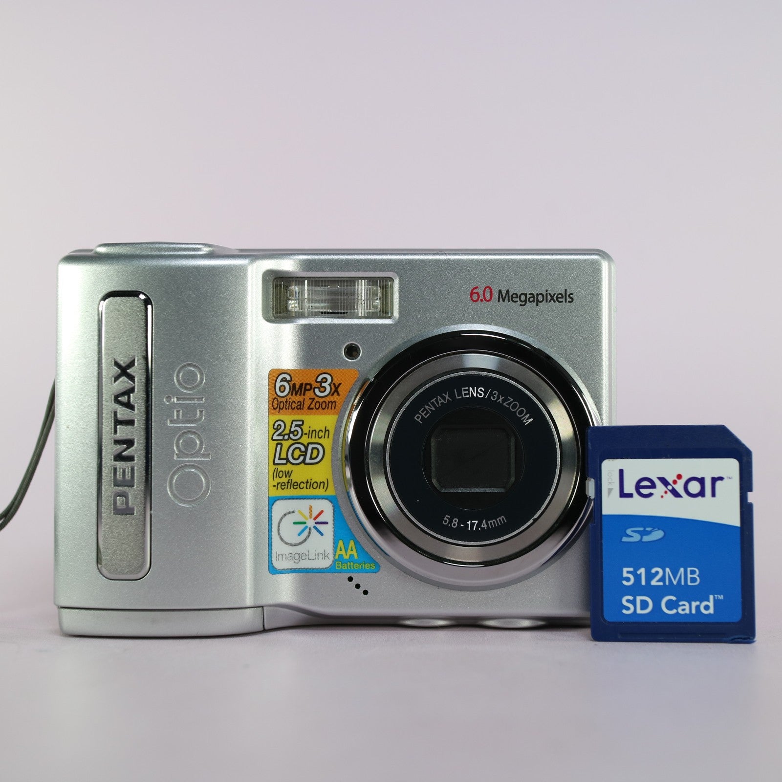 Pentax Digital Camera Optio M10 6.0MP Silver Tested