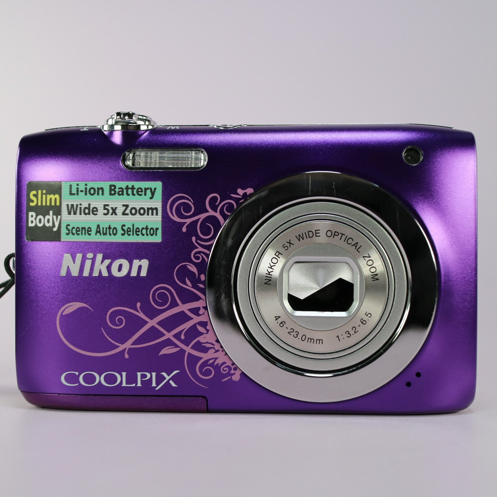 Nikon Digital Camera Coolpix S2600 14.0MP Purple Tested Full Working Set