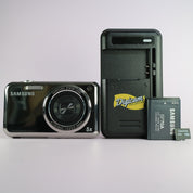 Samsung Digital Camera PL120 14.2MP Selfie Screen Silver Tested Full Working Set