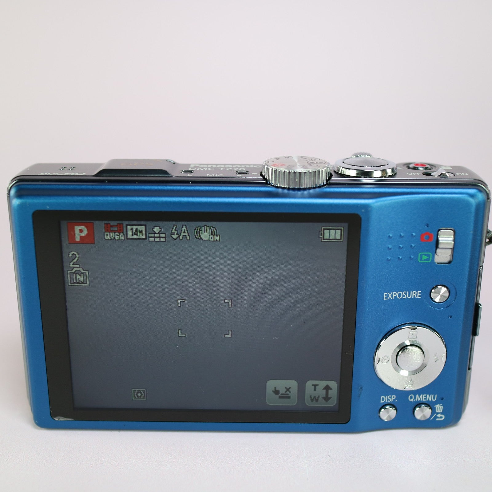 Panasonic Digital Camera Lumix DMC-TZ20 14.1MP Blue Tested Full Working Set