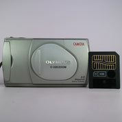 Olympus Digital Camera Camedia C-220 Zoom 2.1MP Silver Tested W/ Smartmedia Card