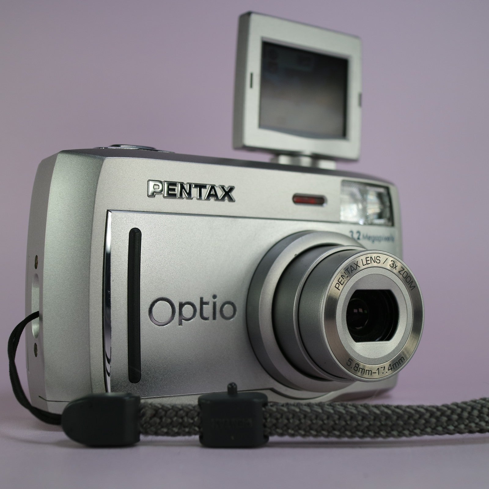 Pentax Digital Camera Optio 33L 3.2MP Silver Flip Screen Tested