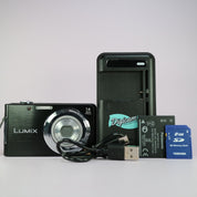 Panasonic Digital Camera Lumix DMC-FS16 14.1MP Black Tested Full Working Set