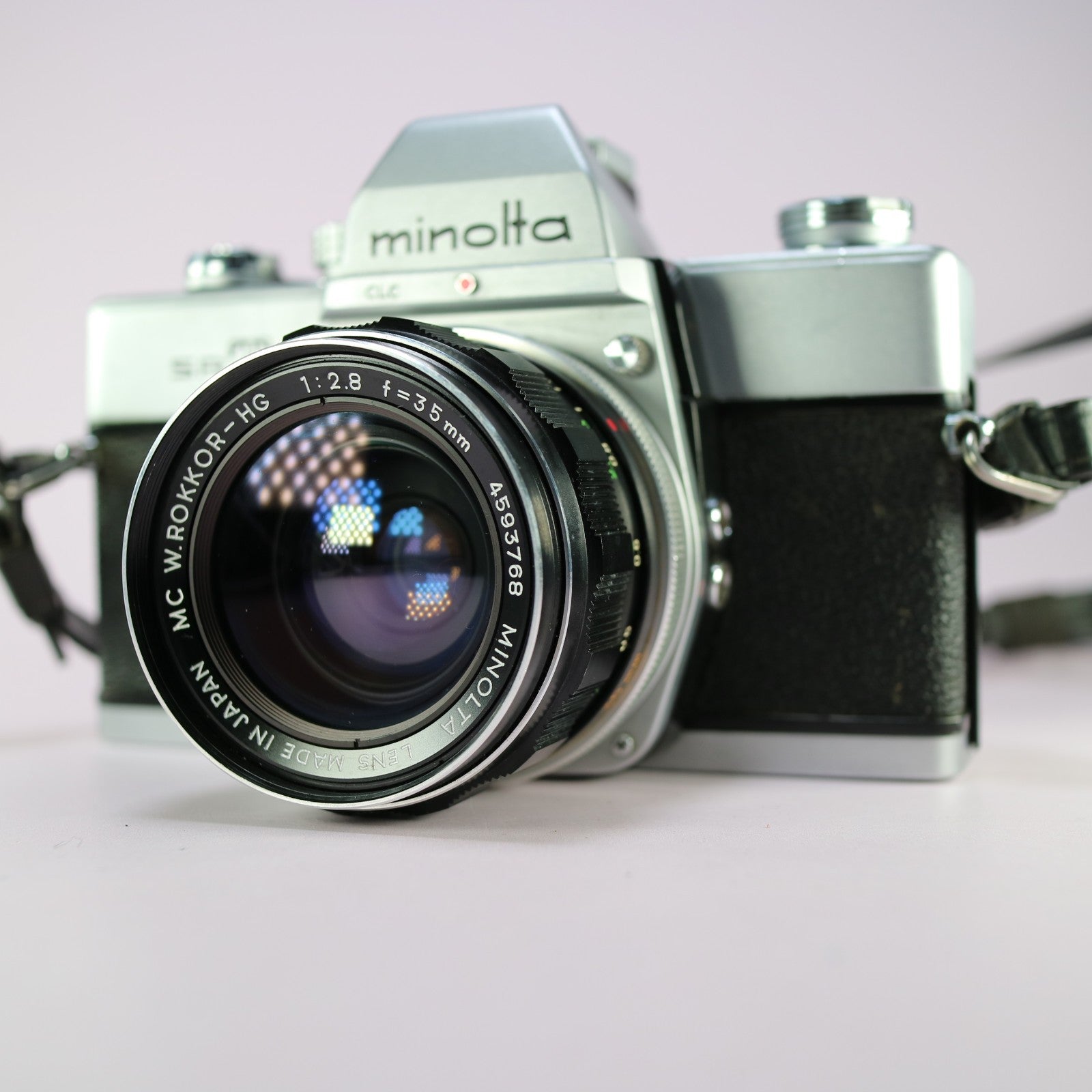 Minolta SRT101 35mm Film SLR Camera Silver W/ W.Rokkor-HG 35mm f/2.8 Lens Tested
