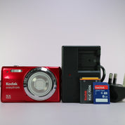 Kodak Digital Camera EasyShare M23 14.0MP Red Tested Full Working Set