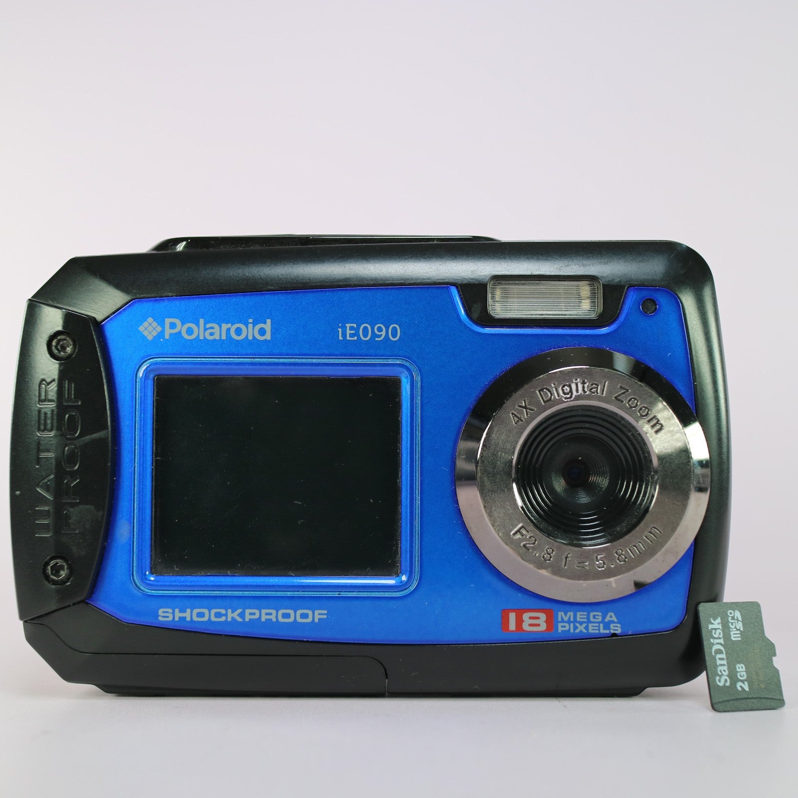 Polaroid Digital Camera iE090 18.0MP Underwater Selfie Screen Blue Tested