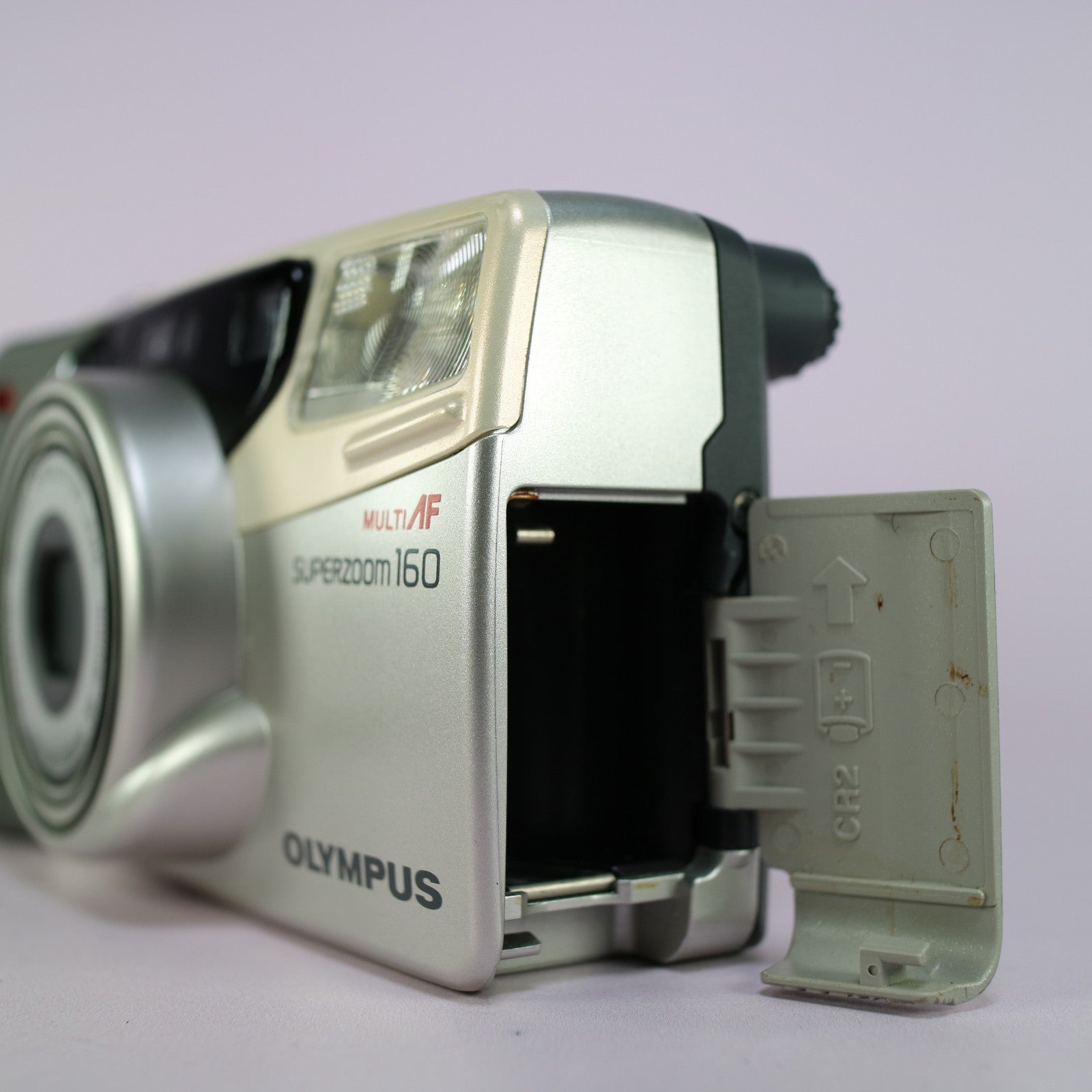 Olympus Superzoom 160 35mm Film Point and Shoot Camera Silver Tested