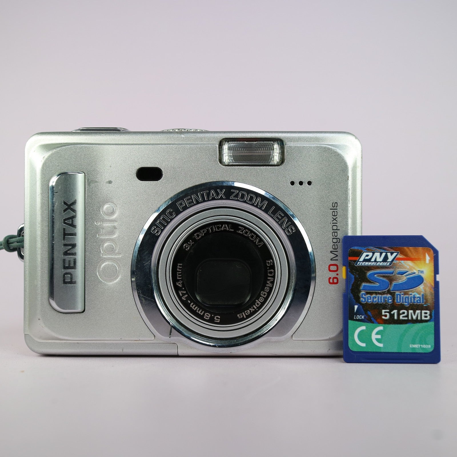 Pentax Optio S60 6.0MP Compact Digital Camera Silver Tested
