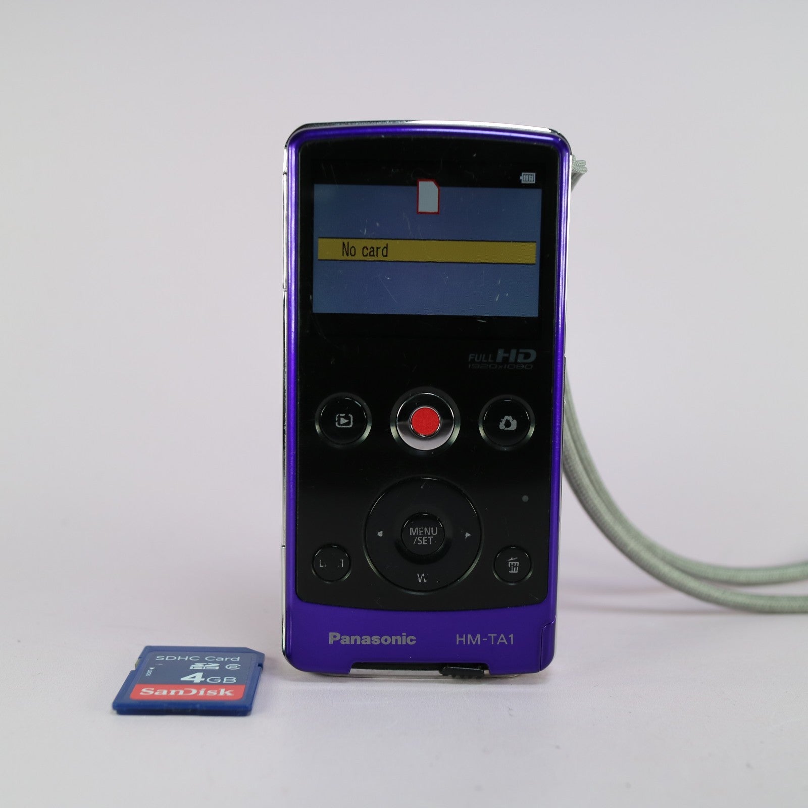 Panasonic HM-TA1 High Definition Handheld Camcorder Purple Tested Full Set