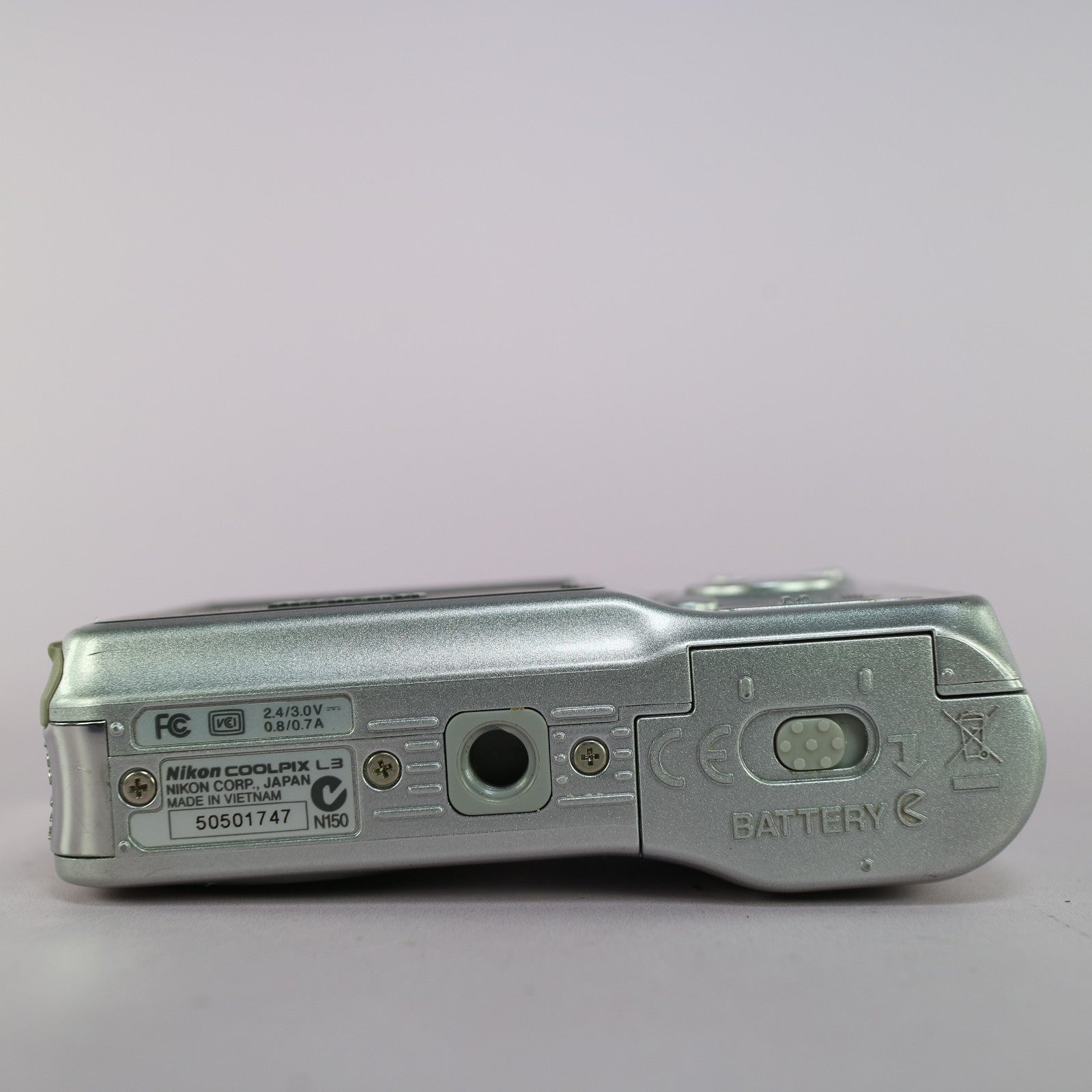 Nikon Digital Camera Coolpix L3 5.1MP Silver Tested