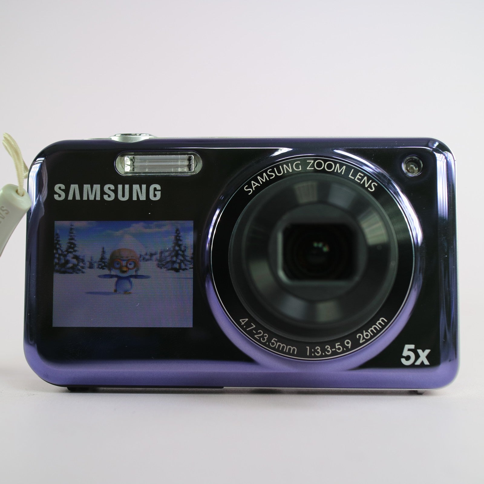 Samsung Digital Camera PL122 14.2MP Selfie Screen Purple Tested Full Working Set