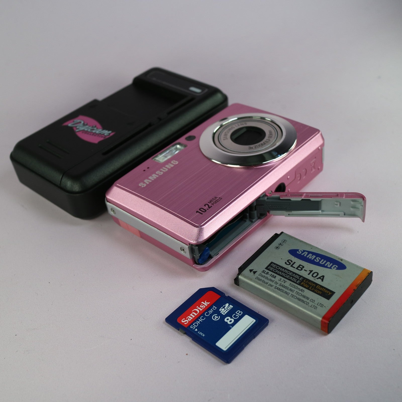 Samsung Digital Camera ES55 10.2MP Pink Tested Full Working Set